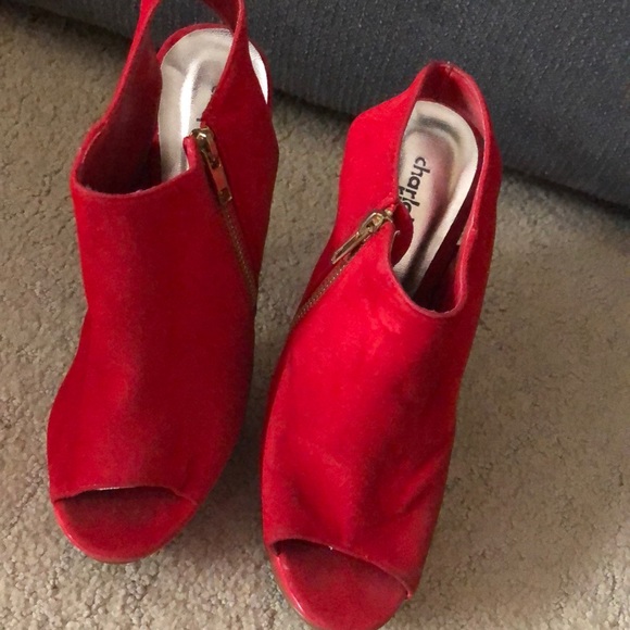 RED OPEN TOE HEEL - Picture 6 of 6